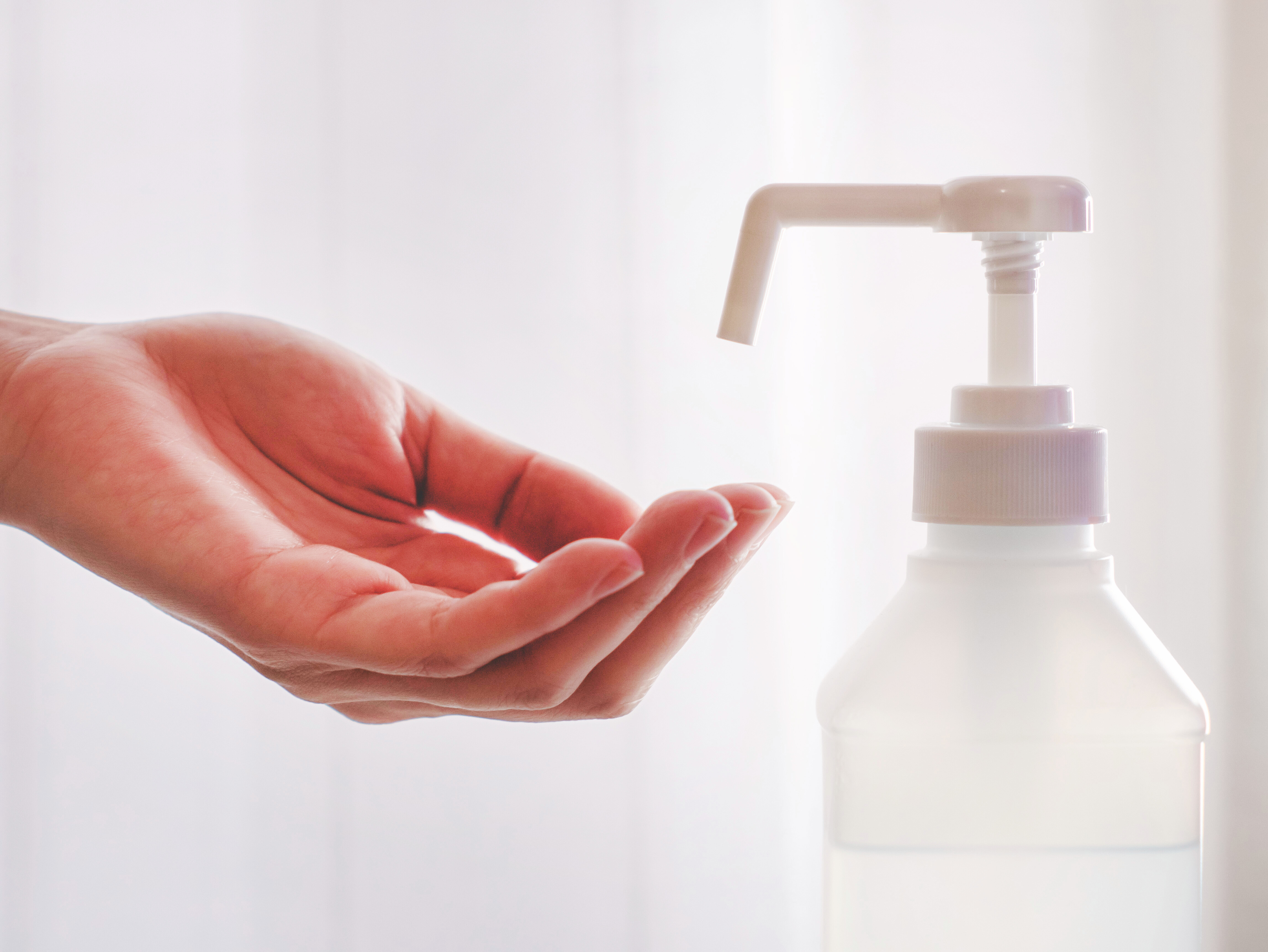 再度の手指消毒